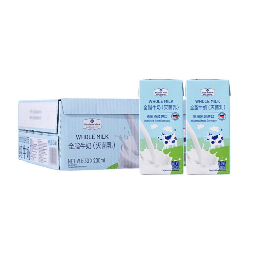 山姆全脂牛奶（灭菌乳）纯牛奶 200ml*30