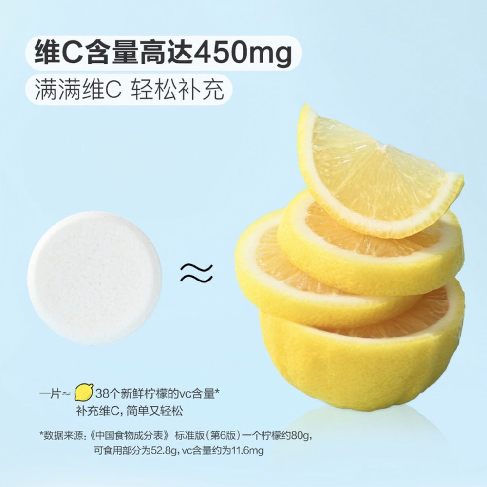 山姆维生素C泡腾片 480g（4g*20 片*6支） 详情图 1