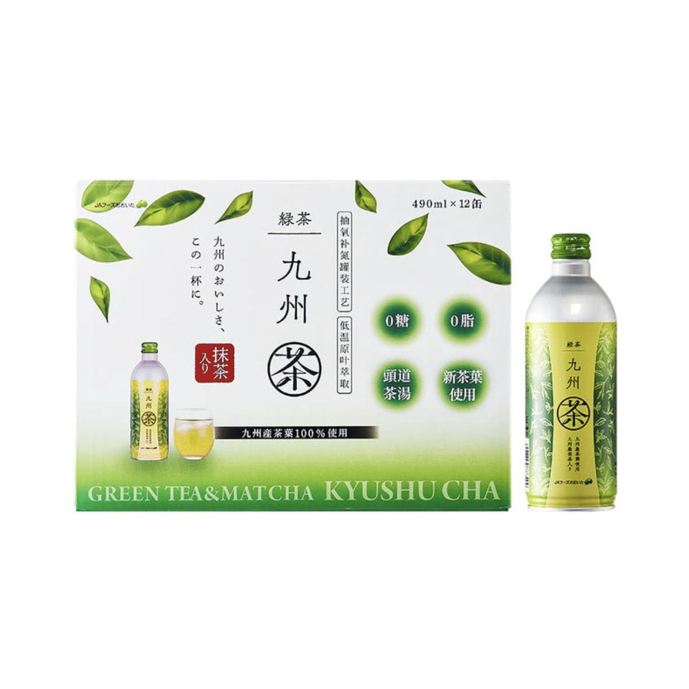 九州 日本进口 无糖绿茶 490mL*12瓶