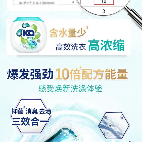 王子Ka 3合1洗衣凝珠（护色）832g（52粒） 详情图 2