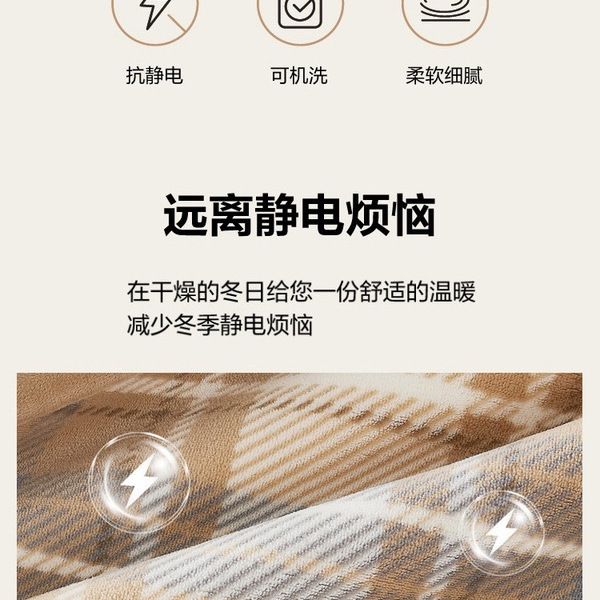 山姆仿兔毛休闲毯 美式格纹 152cm*183cm 详情图 2