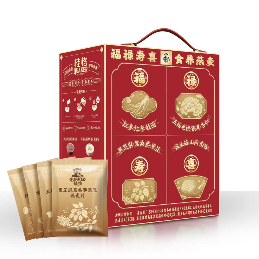 桂格 福禄寿喜食养燕麦礼盒1.28kg
