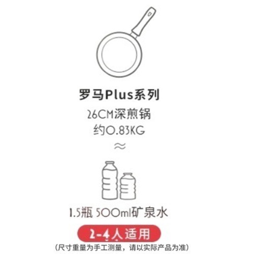 巴拉利尼【0氟不粘】26cm镜面钛陶瓷深煎锅套装 详情图 2