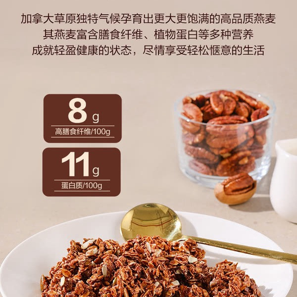 Innofoods（益诺福）加拿大进口黑巧坚果即食燕麦片 详情图 1